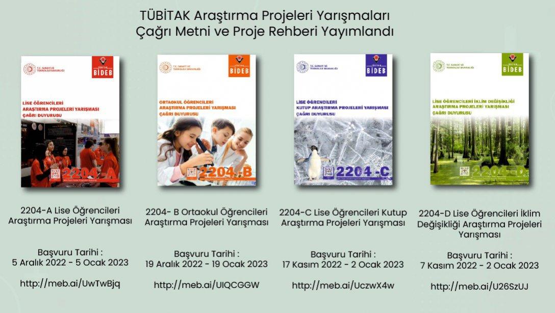 TÜBİTAK Araştırma Projeleri Yarışmaları Çağrı Metni ve Proje Rehberi Yayımlandı.                                        