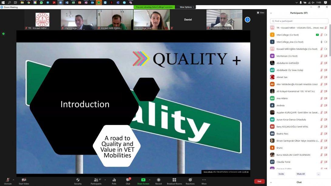 Quality+ Projesi Uluslararası Katılımlı Online Tanıtım ve Paylaşım Toplantısı